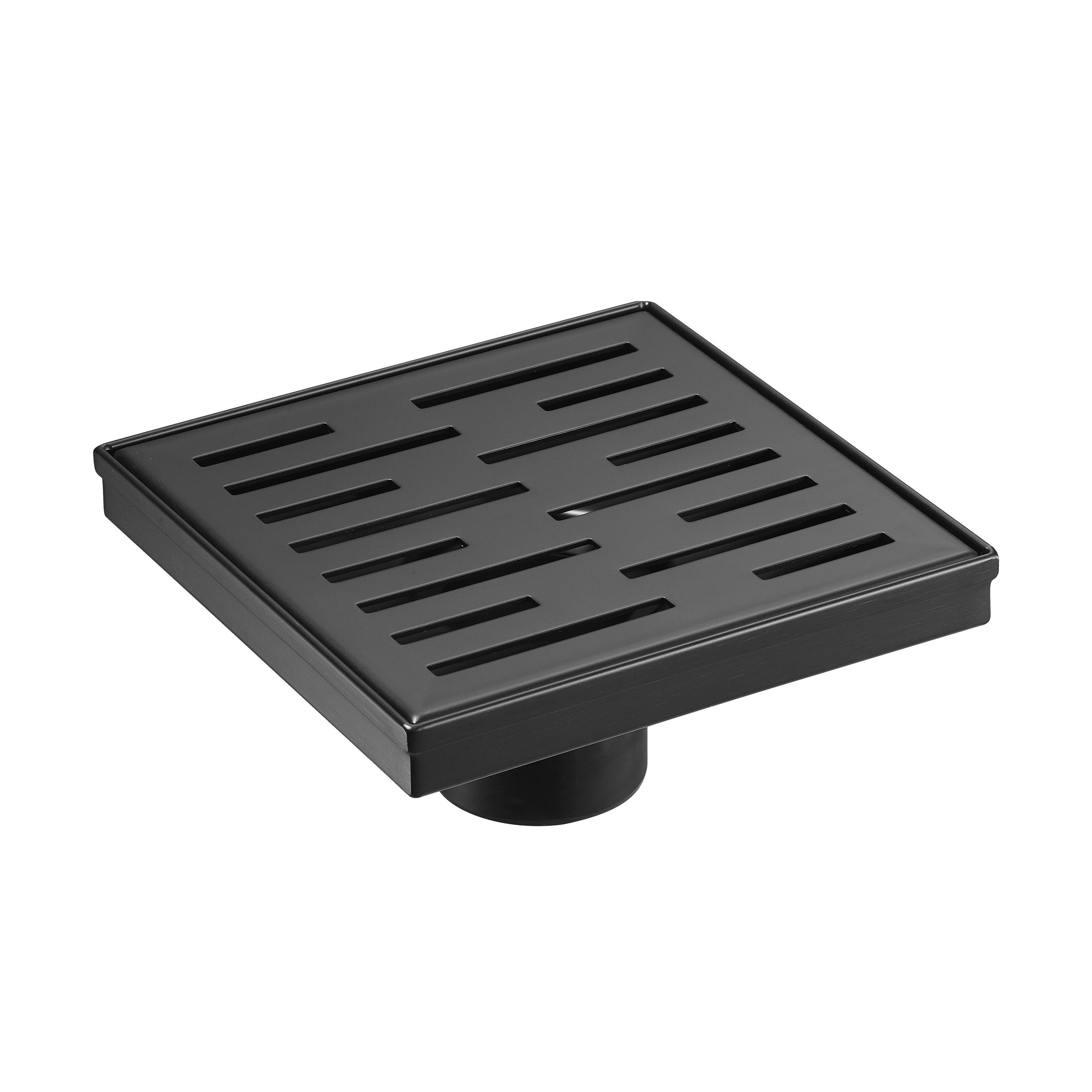 Square Shower Drain 4" with Removable Grate, Matte Black Polished 304 Stainless Steel Shower Drain, Shower Drain, Floor Shower Drain with Hair Strainer, Adjustable Levelingft