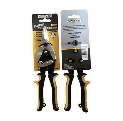 10 in Renegade Tools Straight Cut Aviation Snips - Yellow