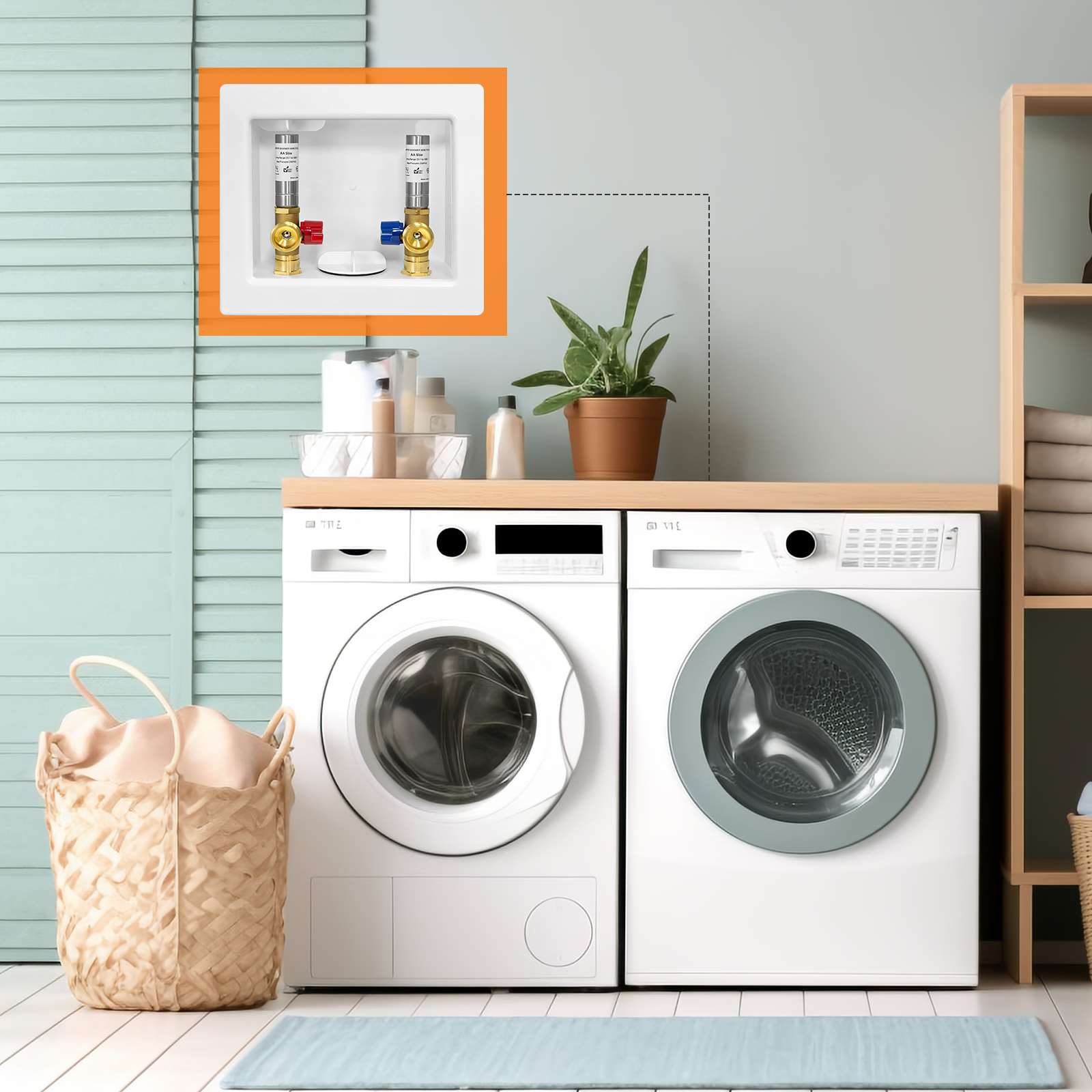 10 Pcs 1/2" PEX Expansion (F1960) Inlet, Washing Machine Outlet Box, with Stainless Steel Water Hammer Arrestor