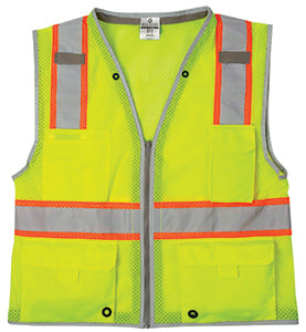 1510 Lime Brilliant Series Heavy Duty Class 2 Vest - Large