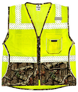 1523 Lime Heavy Duty Mossy Oak Break-Up Infinity Vest - Large