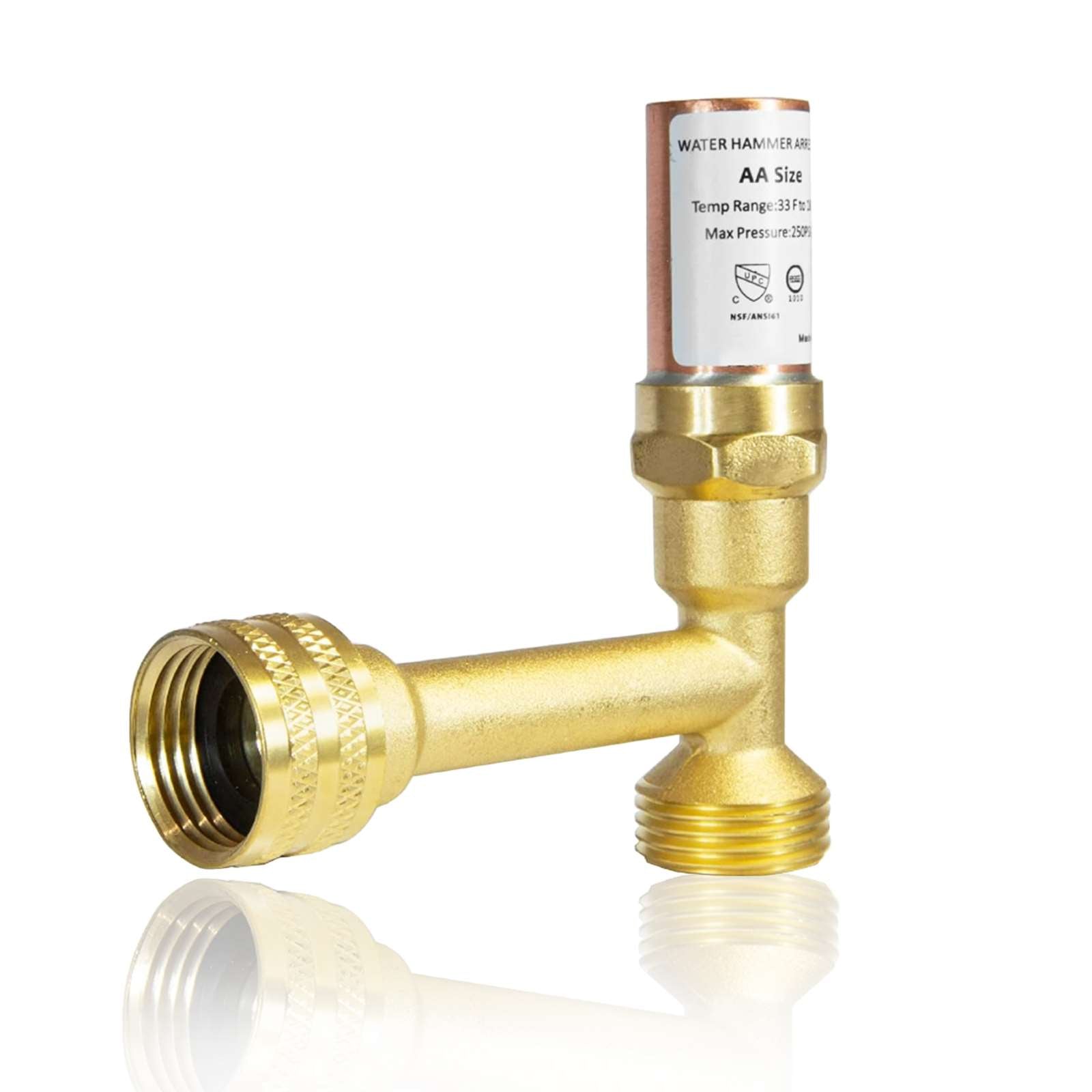 3/4" Swivel FHT x 3/4" MHT, Water Hammer Arrestors Tee, Stainless Steel (MH-Y-241 )