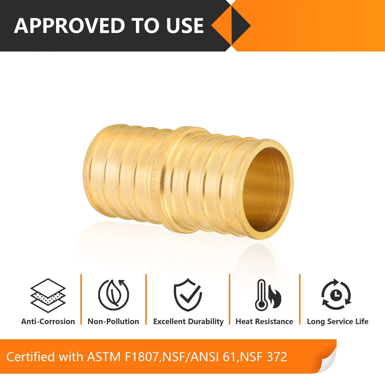 30 Pcs PEX-B Crimp 1" PEX x 1" PEX Coupling (Lead Free)