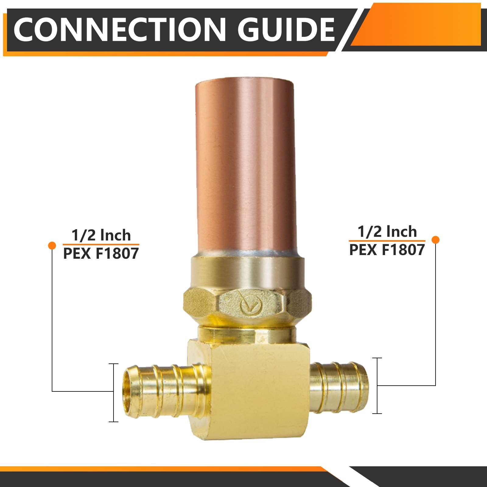 PEX Crimp Connection Tee Water Copper Hammer Arrestor