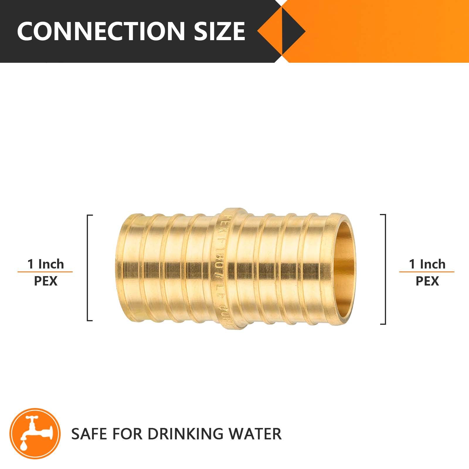 30 Pcs PEX-B Crimp 1" PEX x 1" PEX Coupling (Lead Free)