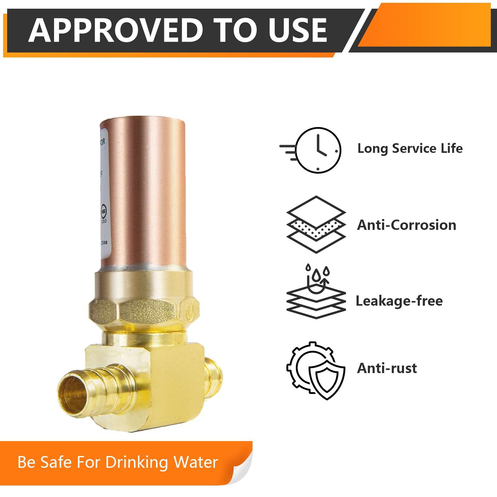 PEX Crimp Connection Tee Water Copper Hammer Arrestor
