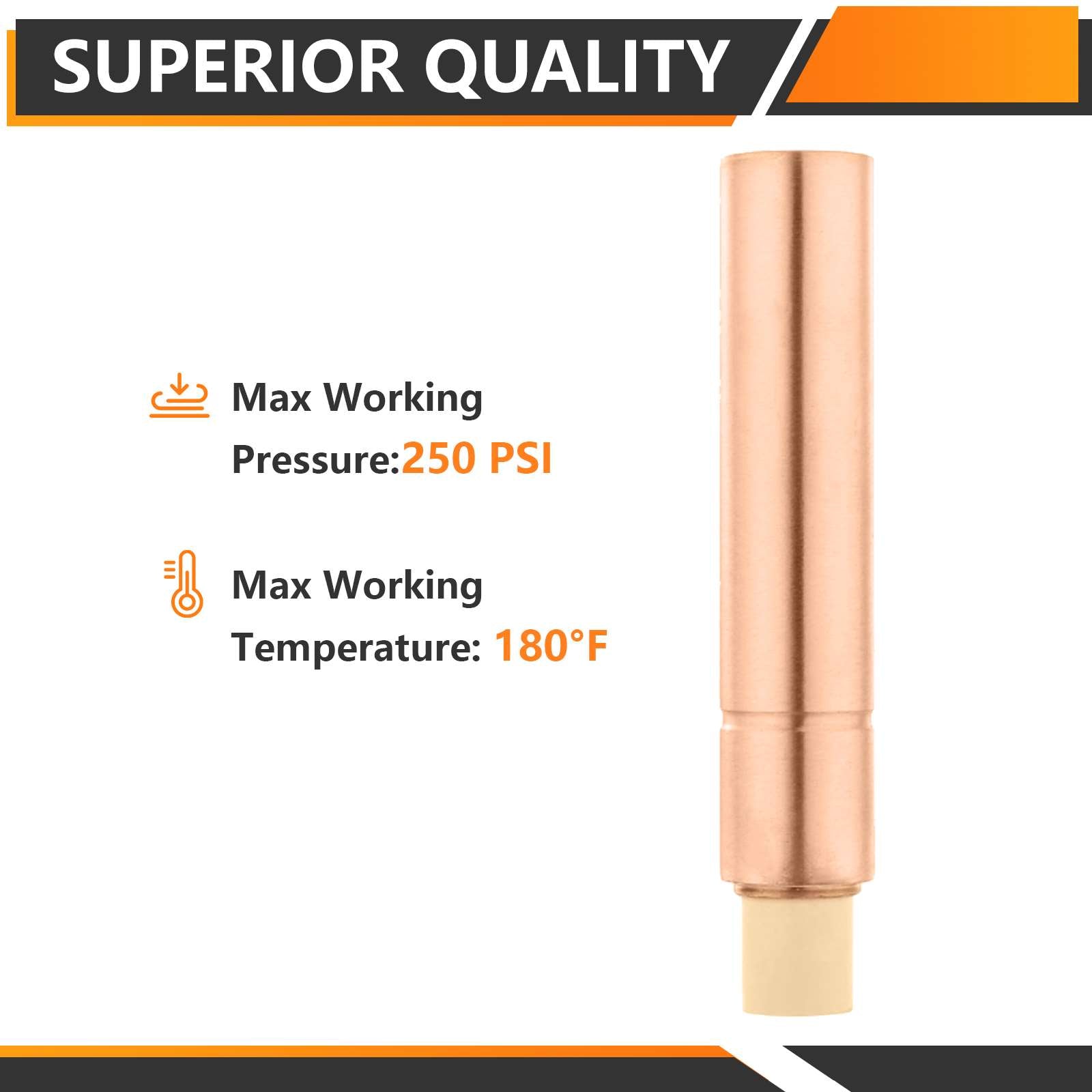 1/2" CPVC Pipe Connection, Water Hammer Arrestor, Copper