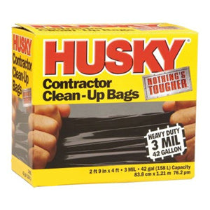 33 in x 48 in 3 mil Husky Contractor Clean-Up Bags - 42 Gallon