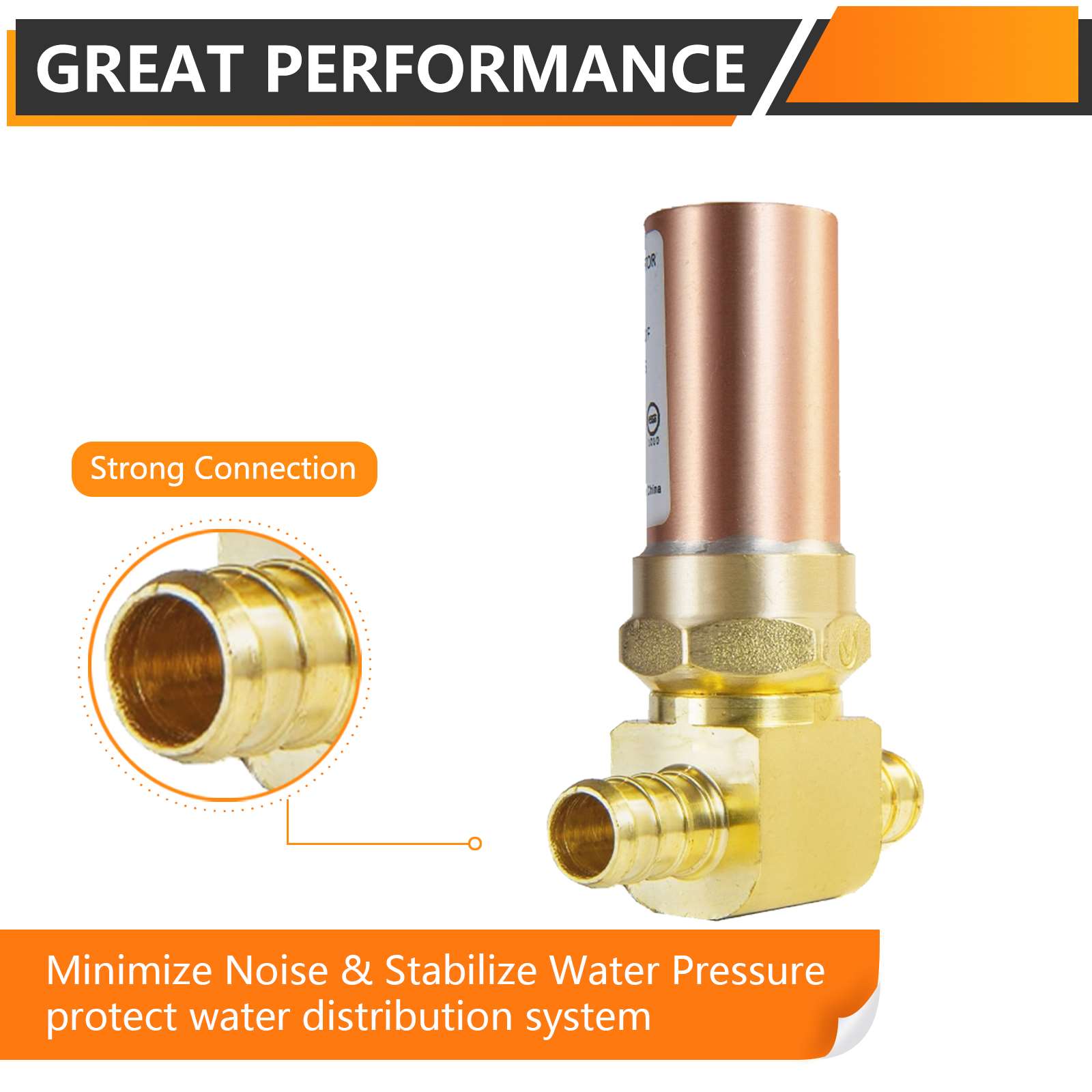 PEX Crimp Connection Tee Water Copper Hammer Arrestor