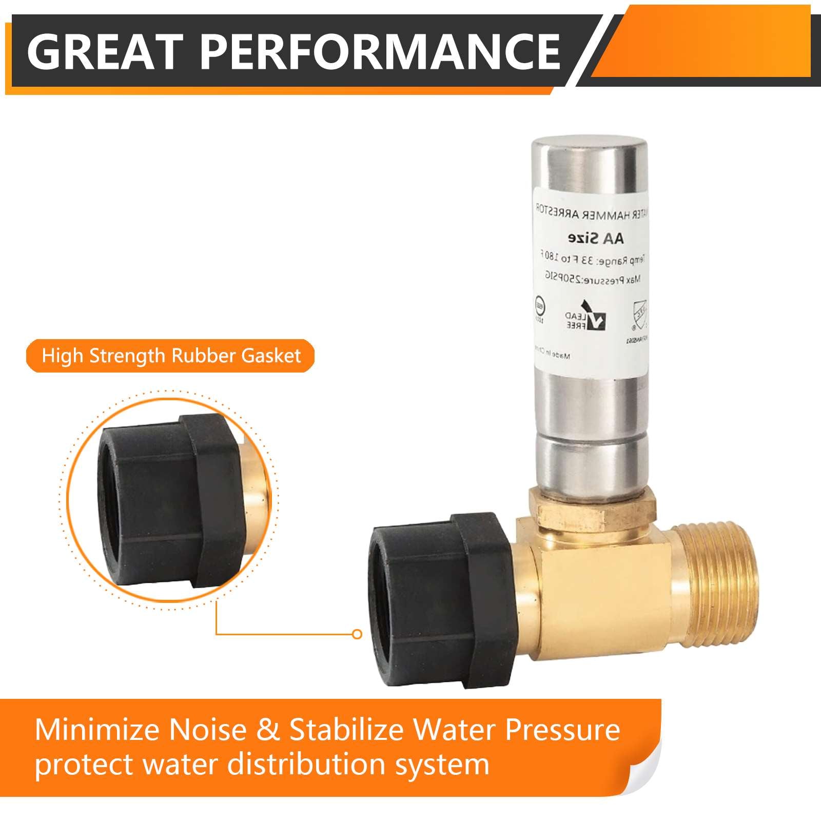 10 Pcs 7/8" Female Swivel Ballcock Nut x 3/4" Male Thread, Water Hammer Arrestor Tee for Toilet