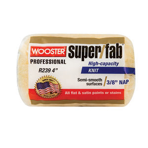 4 in Wooster Brush Semi-Smooth Super/Fab Roller w/ 3/8 in Nap