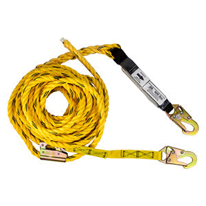 50' Vertical Lifeline Assembly w/ Shock Pack, Positioning Device & 18" Lanyard Extension
