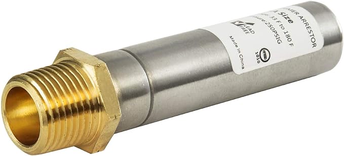 1/2" MIP Thread, Straight Water Hammer Arrestor, Stainless Steel