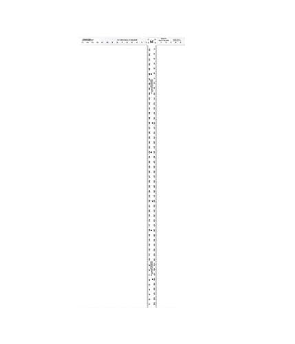 54 in Johnson Level Aluminum Drywall T-Square w/ Extra-Thick Blade