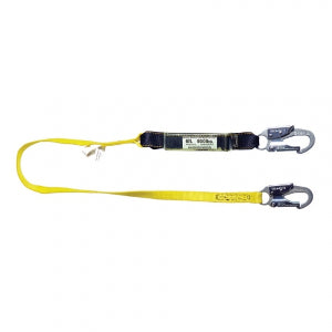 6' Shock Absorbing Lanyard - Single Leg w/ Snap Hooks