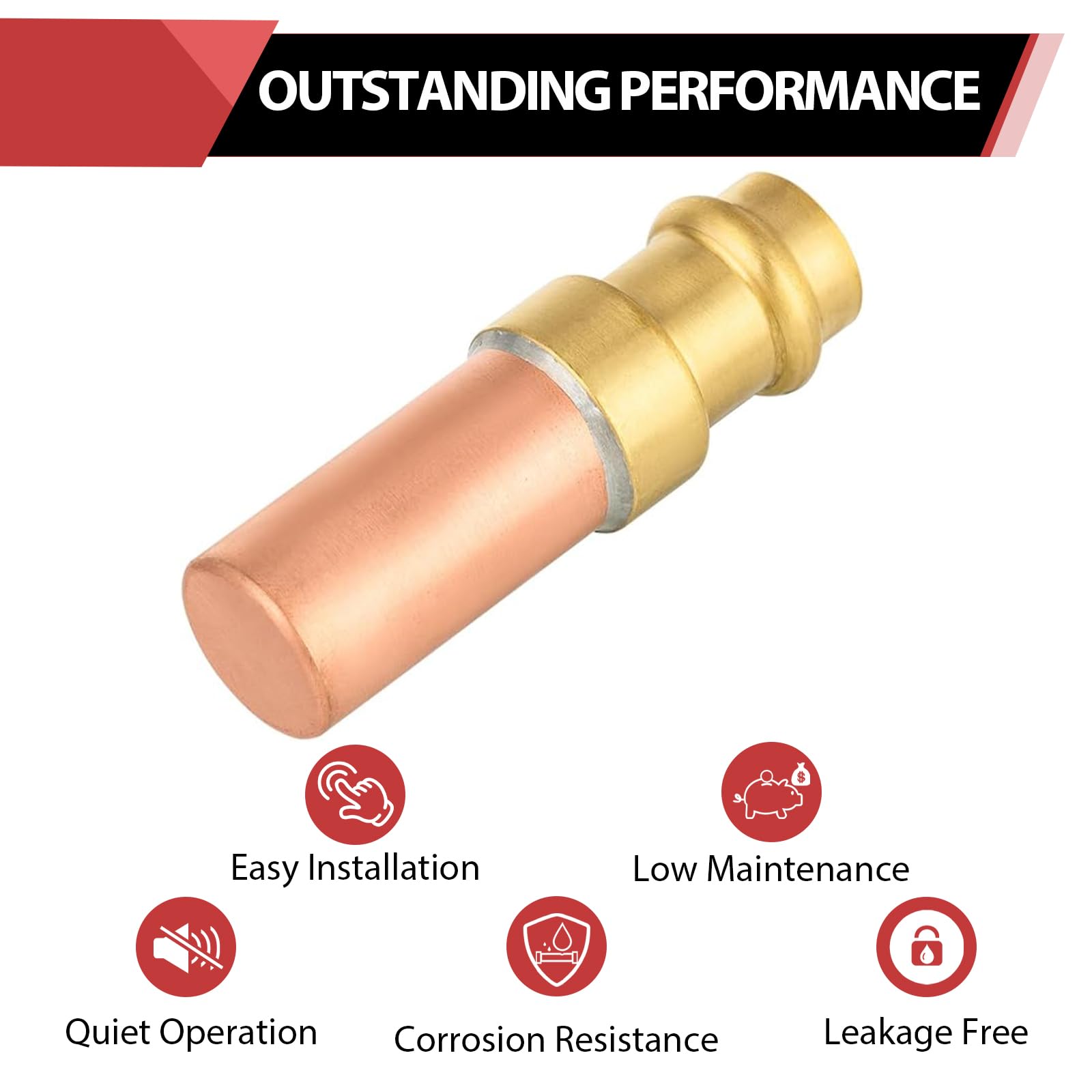 1/2" Copper Press Connection, Copper Water Hammer Arrestor