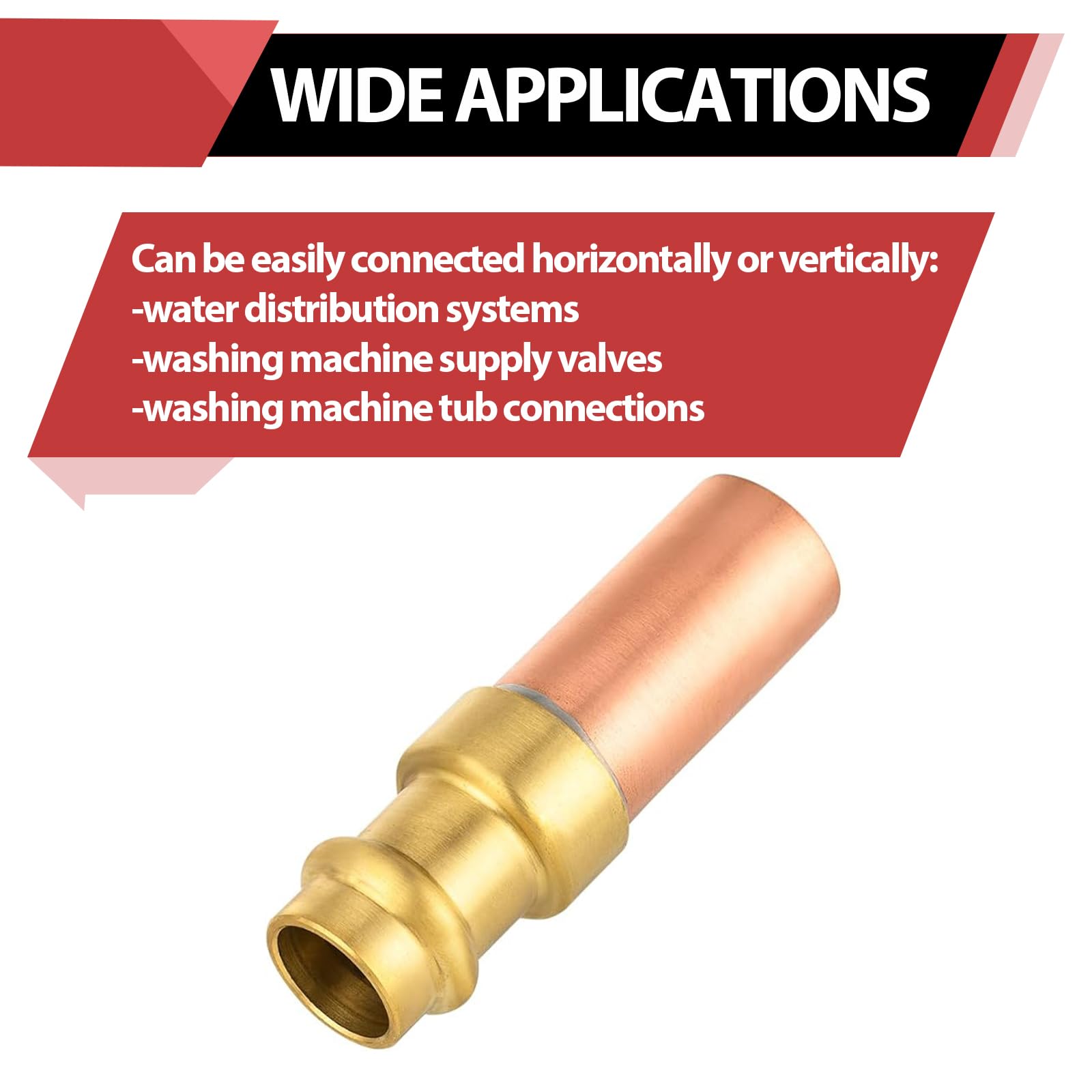 10 Pcs 1/2" Copper Press Connection, Copper Water Hammer Arrestor