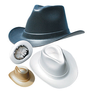Cowboy Style Hard Hat (Ratchet Suspension) - White