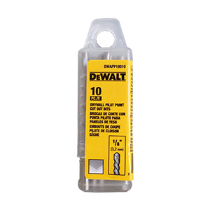 DEWALT DWAPP18010 1/8IN DRYWALL PILOT POINT CUT OUT BIT 10 Pack