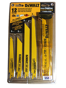 DeWALT 12 Piece Bi-Metal Reciprocating Saw Blade Set w/ Telescoping Case