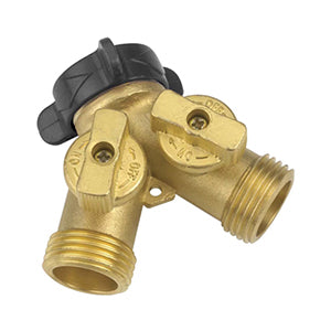 Gilmour Brass Shut Off Dual Connector Valve