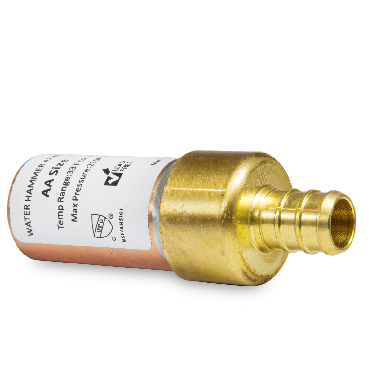 10 Pcs 1/2" PEX Crimp Connection F1807, Straight Water Hammer Arrestor, Copper