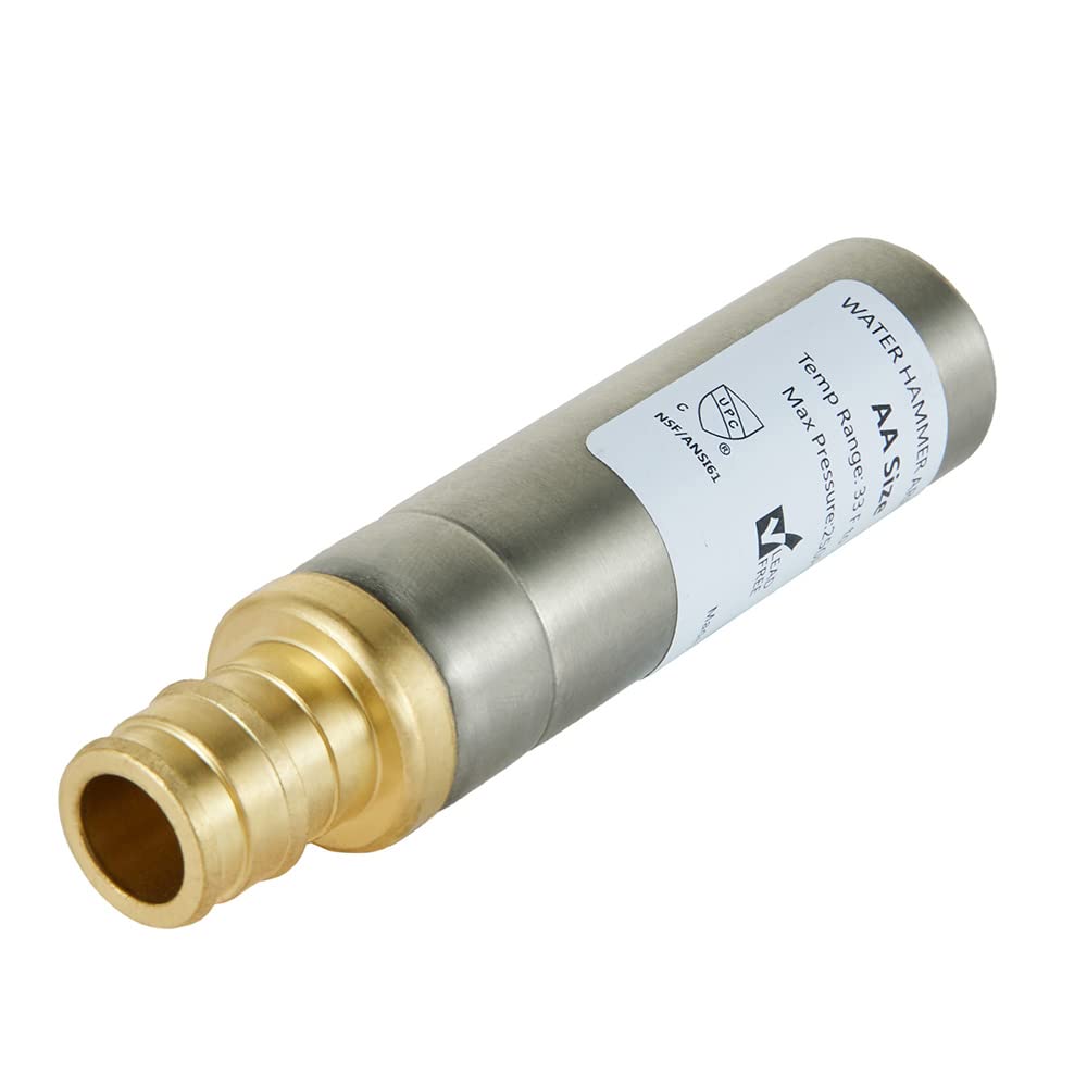 1/2" PEX-A Expansion Connection, Straight Water Hammer Arrestor, Stainless Steel