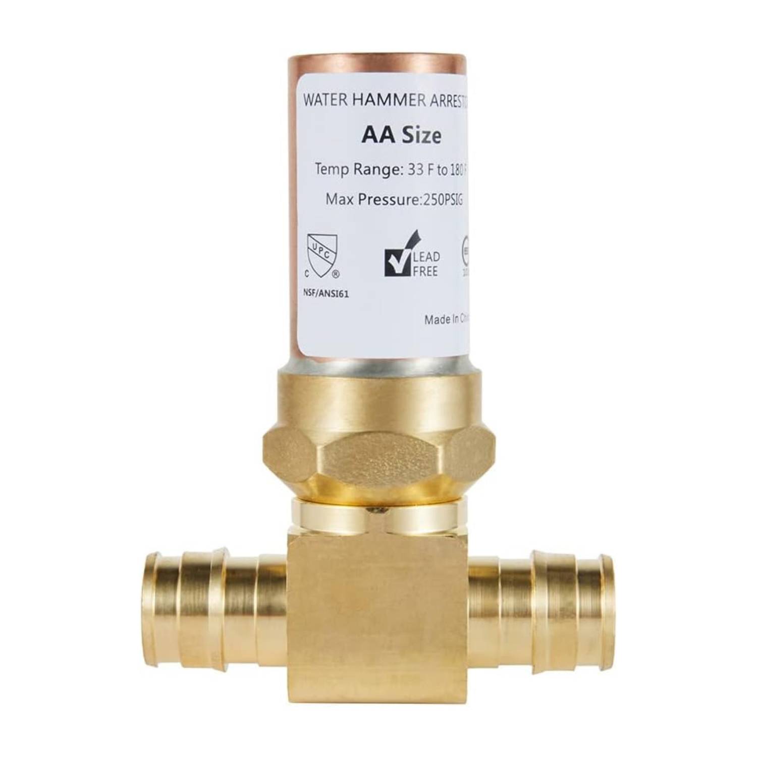 10 Pcs 1/2" PEX-A Expansion, Water Copper Hammer Arrestor Tee