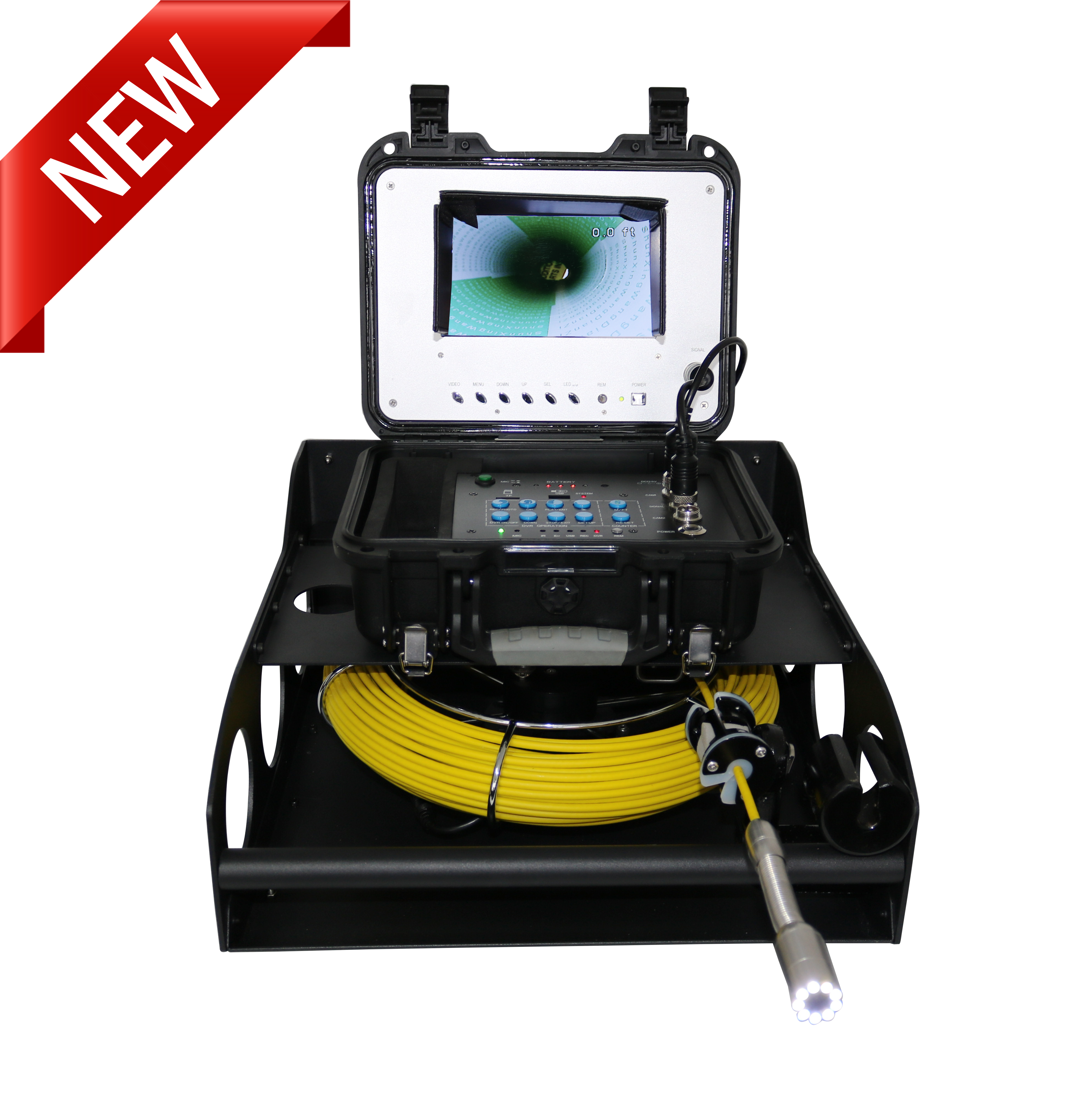 Portable Pipeline Inspection Camera With Catch Frame Reel & 100 Ft. Cable