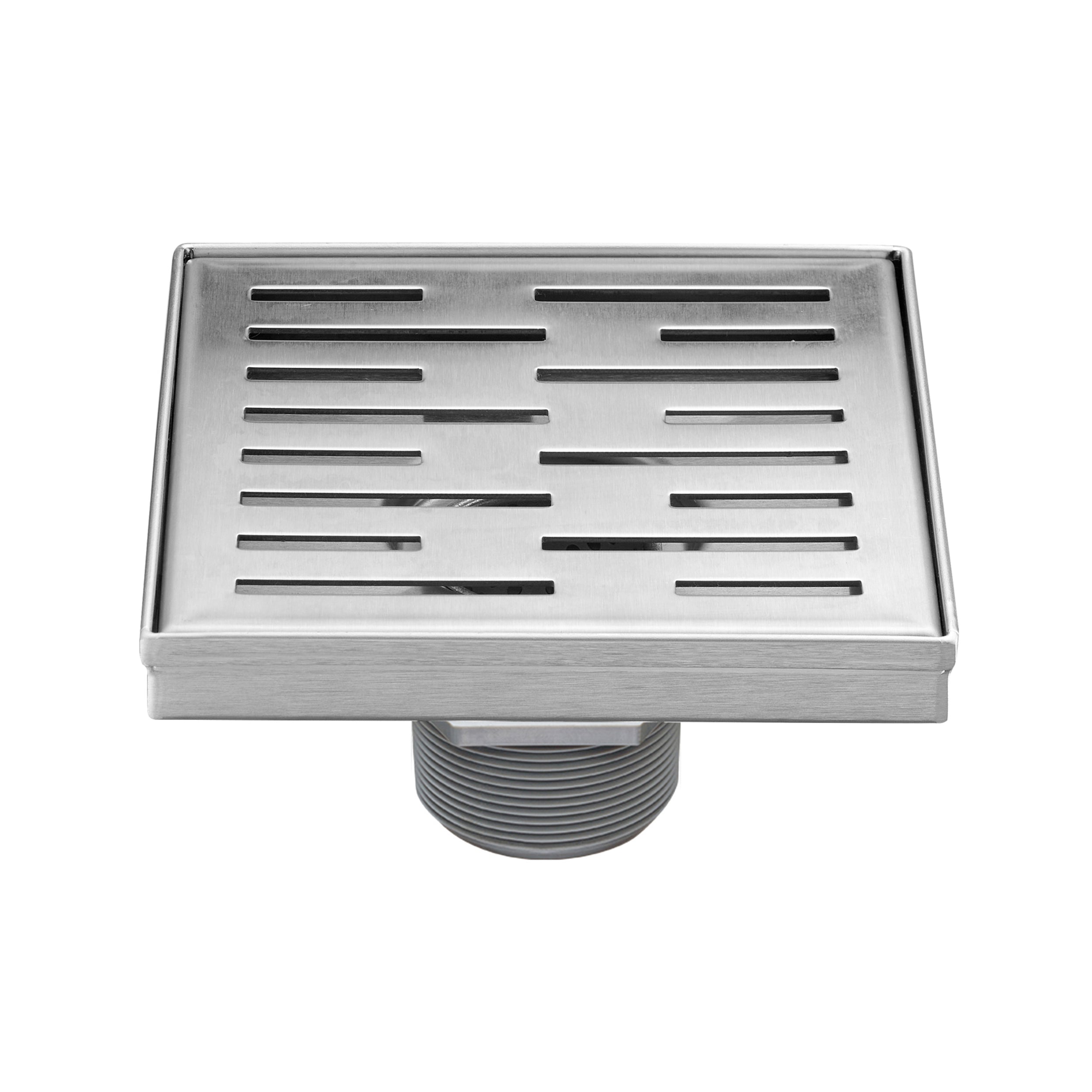 Square Shower Drain 4" with Removable Grate,Brushed Polished 304 Stainless Steel Shower Drain,Floor Shower Drain with Hair Strainer, Adjustable Levelingft