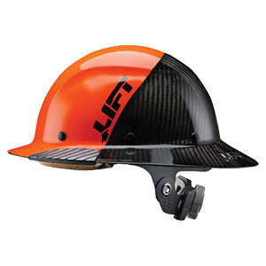 Lift Safety Dax Fifty 50 Carbon Fiber Full Brim Hardhat Hi Vis Orange/Black