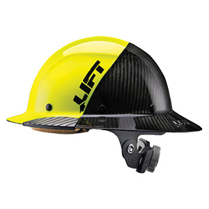 Lift Safety Dax Fifty 50 Carbon Fiber Full Brim Hardhat Hi Vis Yellow/Black