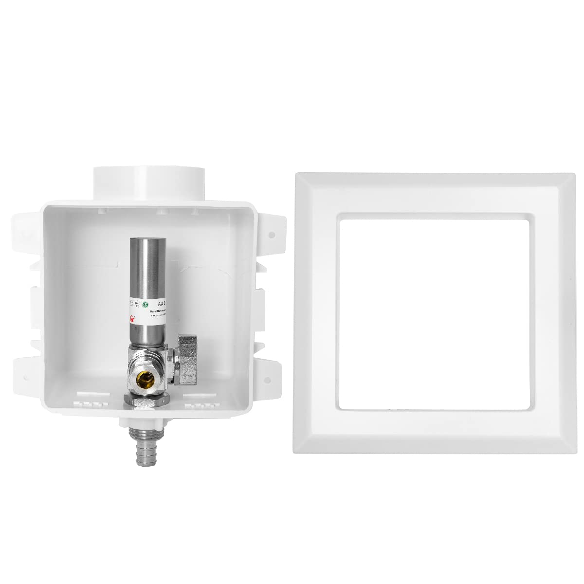 1/2" PEX Crimp (F1807) Inlet, Dishwasher Outlet Box, with Stainless Steel Hammer Arrestor