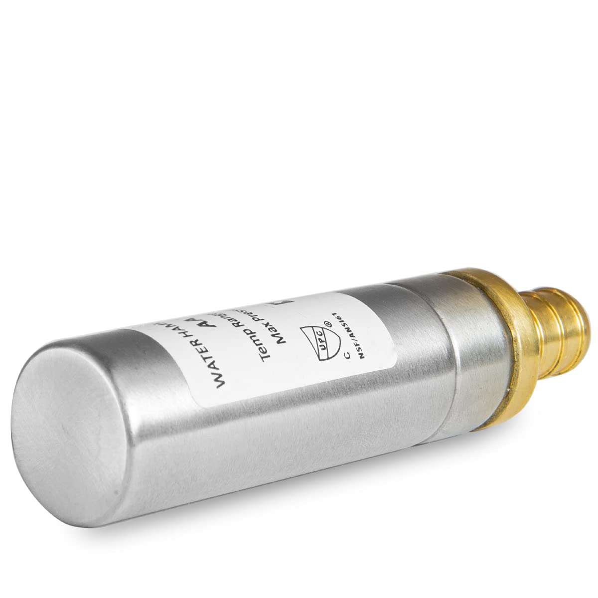 1/2" PEX Crimp Connection F1807, Straight Water Hammer Arrestor, Stainless Steel