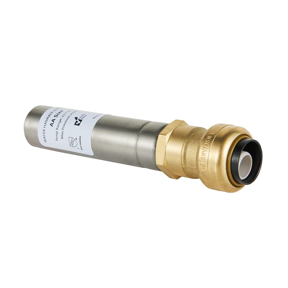 1/2" Push Fit, Straight Water Hammer Arrestor, Stainless Steel