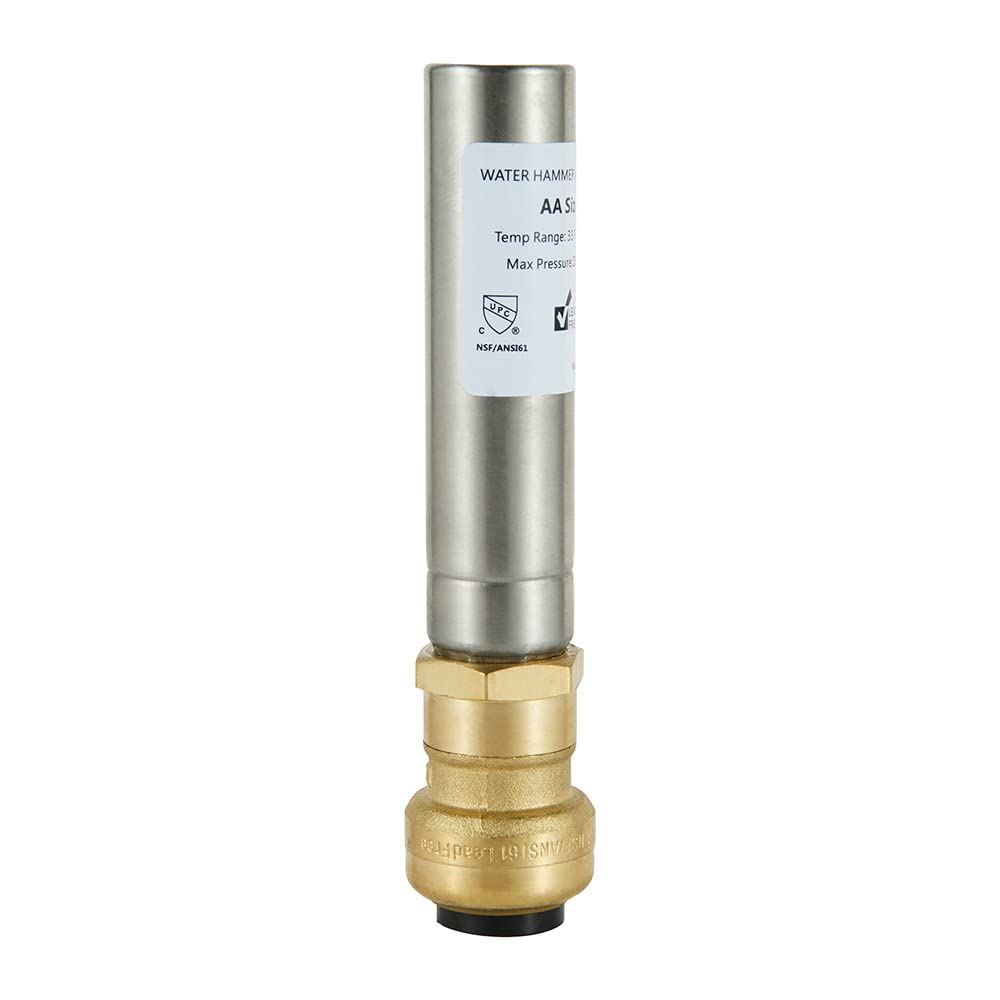 1/2" Push Fit, Straight Water Hammer Arrestor, Stainless Steel