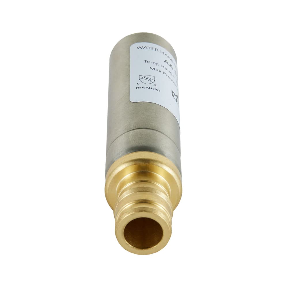 1/2" PEX-A Expansion Connection, Straight Water Hammer Arrestor, Stainless Steel