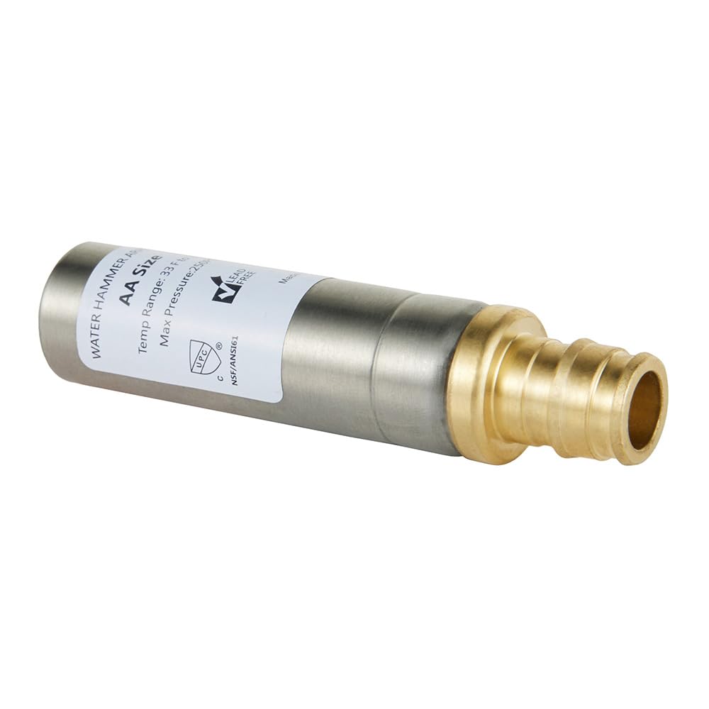 1/2" PEX-A Expansion Connection, Straight Water Hammer Arrestor, Stainless Steel