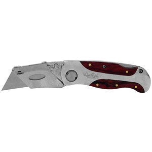 Sheffield Premium Folding Lock-Back Utility Knife - Wood Handle
