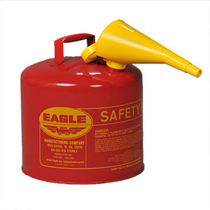 Type I Safety Can, 5 Gal. Red with F-15 Funnel