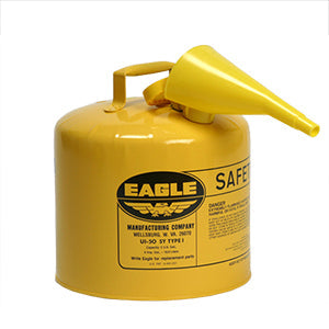 Type I Safety Can, 5 Gal. Yellow with F-15 Funnel