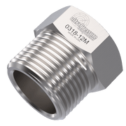 0318-12M | 3/4" MP Gland Nut, Stainless Steel - 20K psi