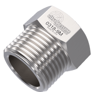 0318-9M | 9/16" MP Gland Nut, Stainless Steel - 20K psi