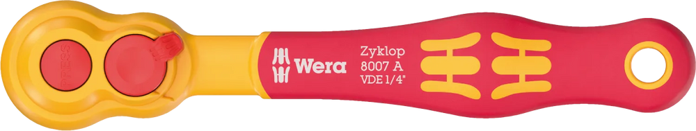 Wera 8007 A VDE Zyklop 1/4" Insulated Ratchet – 1000V Rated (05004866001)