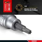 Teng Tools 3/8 Inch Drive Metric Torx TX Chrome Vanadium Sockets