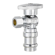 10 Pcs 1/2" Press x 3/8" OD Compr. Angle Stop Valve, 1/4 Turn (Lead Free)