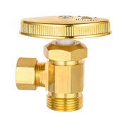 10 Pcs 1/2" Nominal (5/8" OD) Comprx 3/8" OD Compr. Angle Stop Valve, Multi Turn, Brushed Brass (Lead Free)