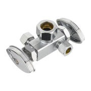 10 Pcs 5/8" OD Compr. x 3/8" OD Compr. x 3/8" OD Compr. 3-Way Stop Valve, Multi Turn (Lead Free)