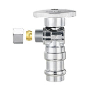 1/2" Press x 3/8" OD Compr. Angle Stop Valve, 1/4 Turn (Lead Free)