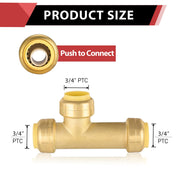 3/4" Push Fit Slip Tees